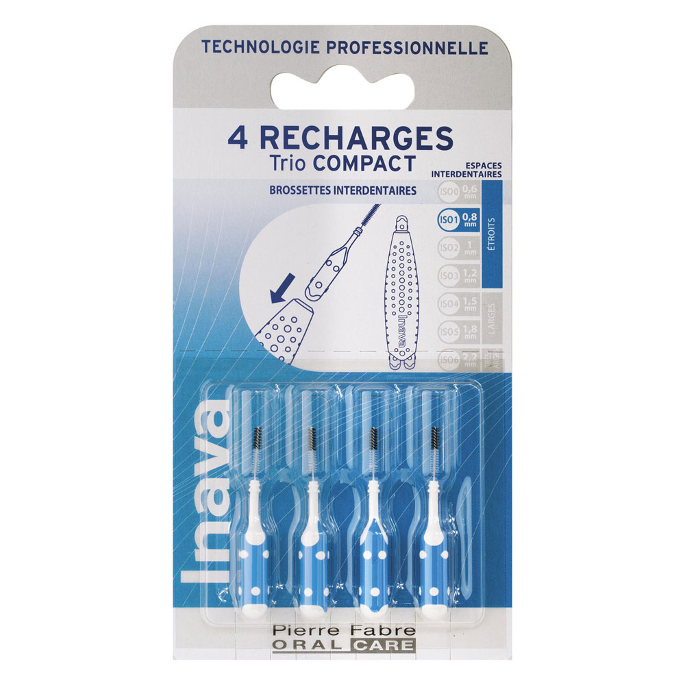 Inava Scovolini interdentali da 0,8 mm Ricariche blu x4