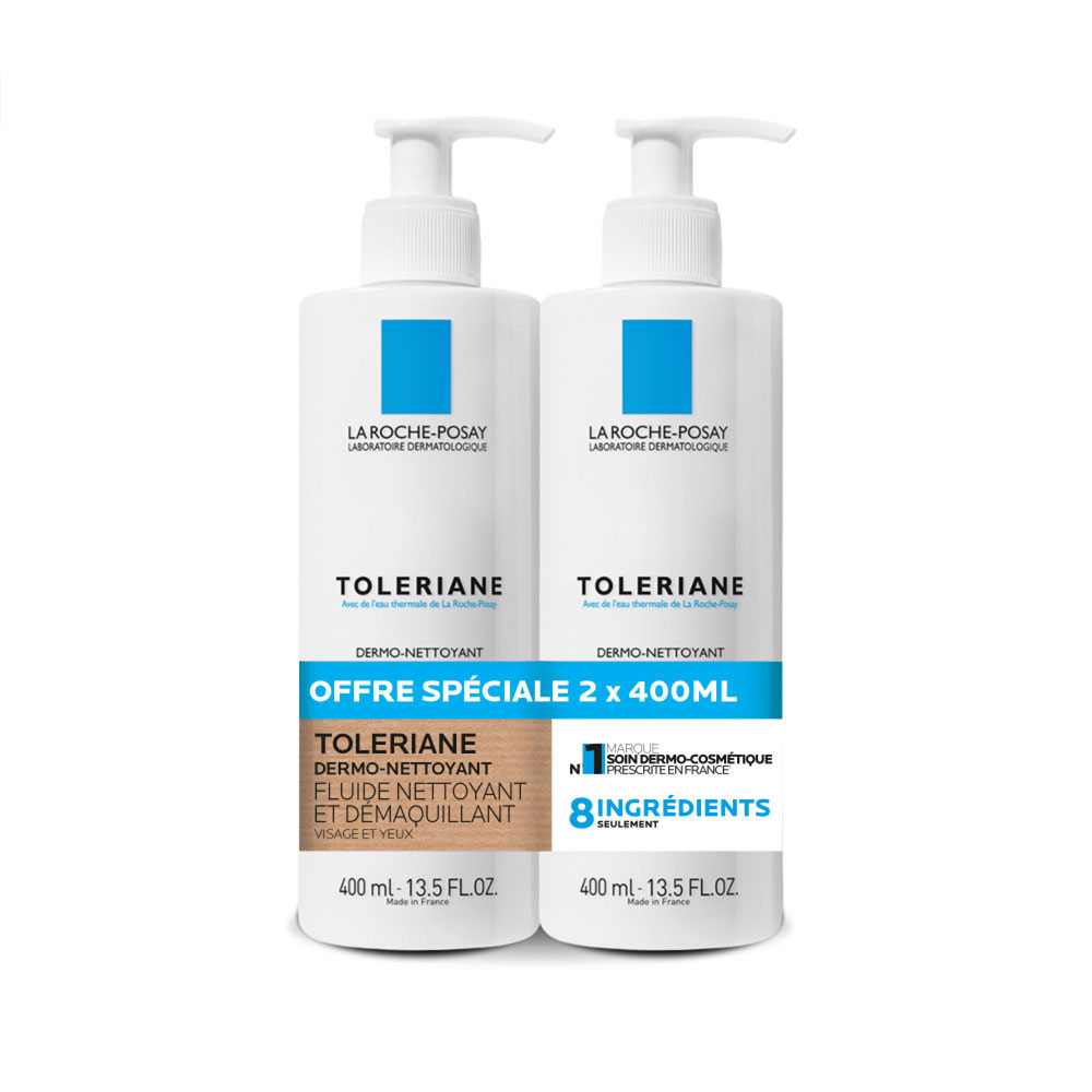 La Roche-Posay Toleriane Latte detergente e struccante per pelli sensibili 2x400 ml