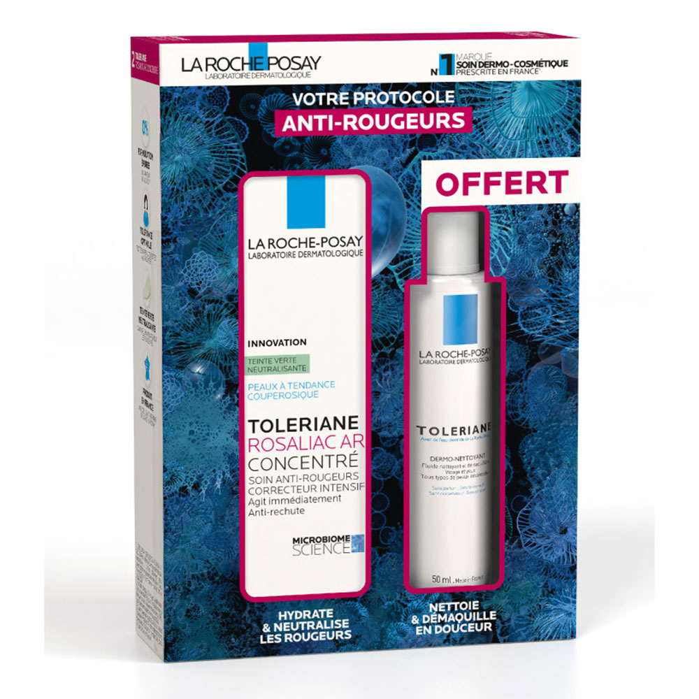 La Roche-Posay Toleriane Cofanetto rosaliac AR concentrato + dermo-detergente in omaggio 100 ml