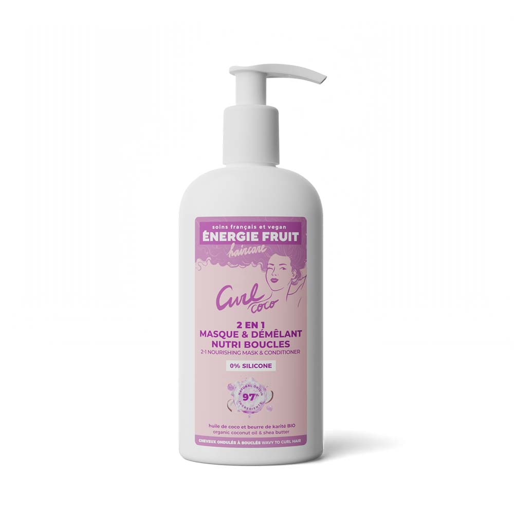 Energie Fruit Maschera 2 in 1 al Cocco e Burro di Karité biologici Capelli Ricci 300 ml