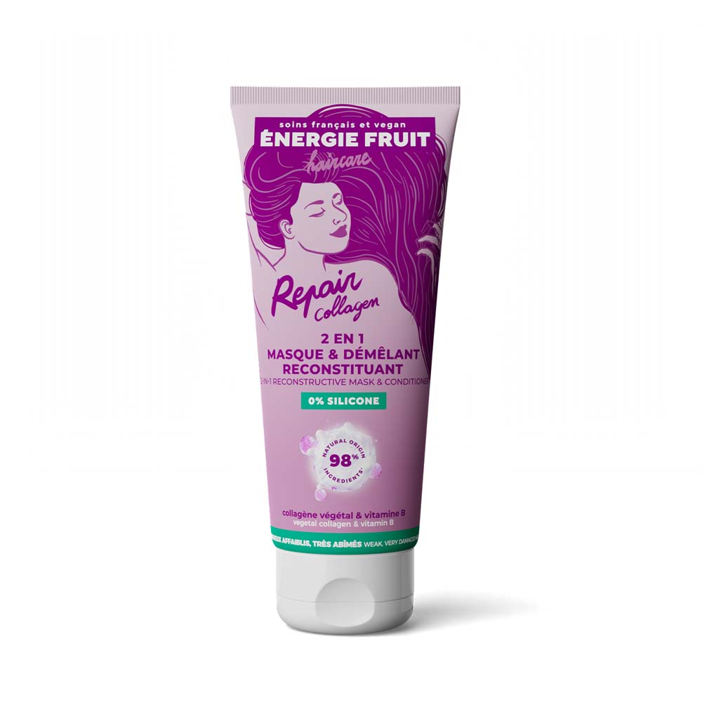 Energie Fruit Maschera e districante 2 in 1 ricostituente con collagene vegetale e vitamina B 200 ml