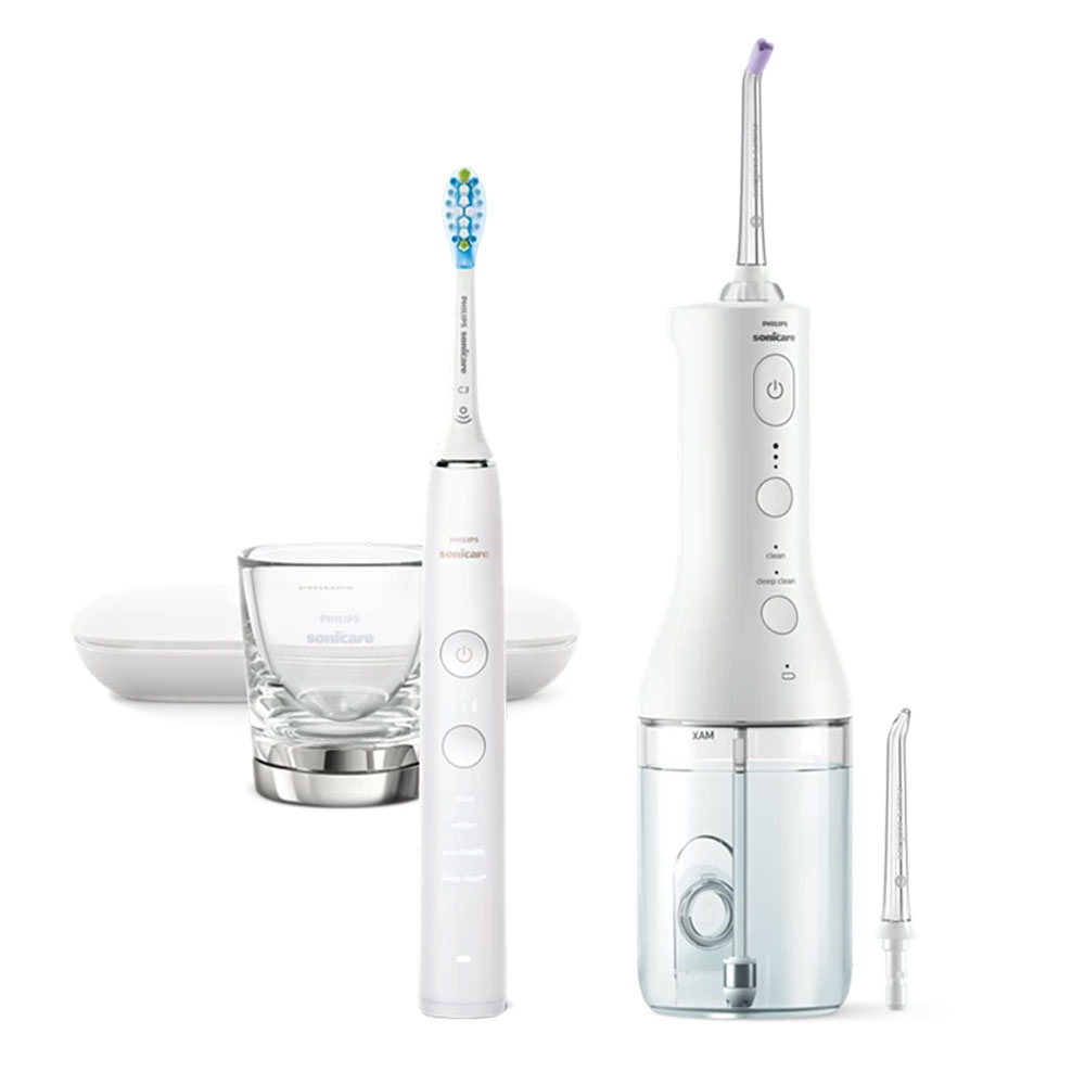 Philips Sonicare Set Power Flosser 3000+ Diamond Clean 9000