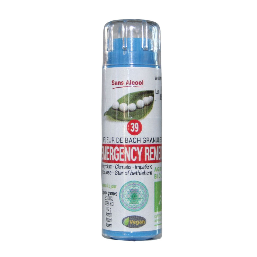 Kosmeo BACH ORGANIC N°39. RIMEDIO D'EMERGENZA IN GRANULI 120 granules