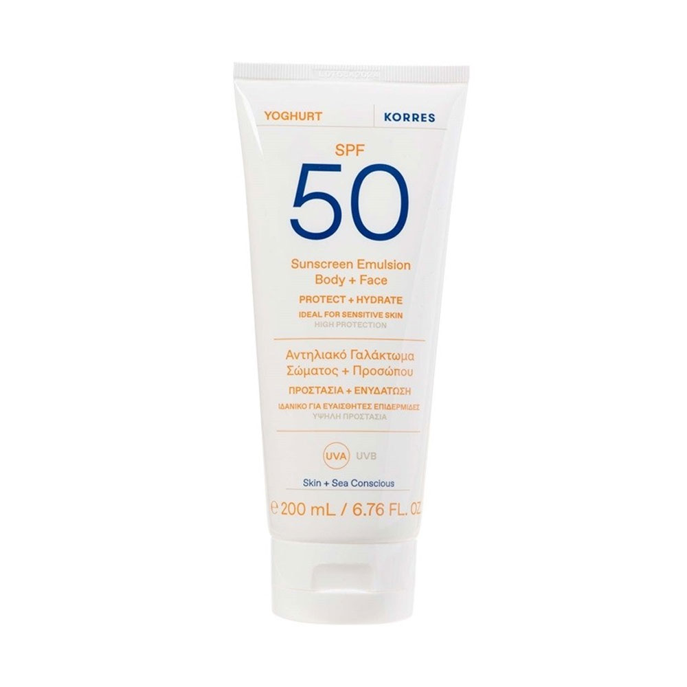 Korres Yogurt SPF50 / Gel solare senza profumo per Viso e Occhi Sans parfum 50ml