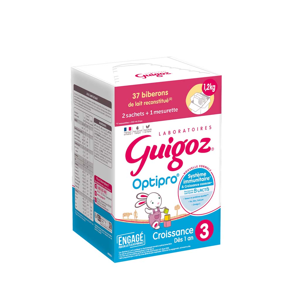 Guigoz Optipro Latte in polvere crescita 3 a partire da 1 anno 2 x 600 g