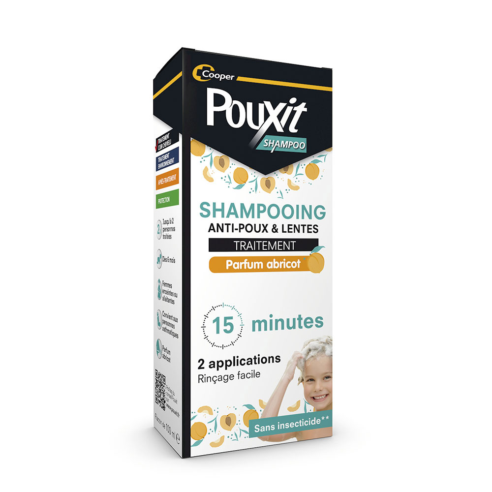 Pouxit Shampoo per il trattamento degli Anti-pidocchi e delle Unghie Profumo di albicocca 100ml