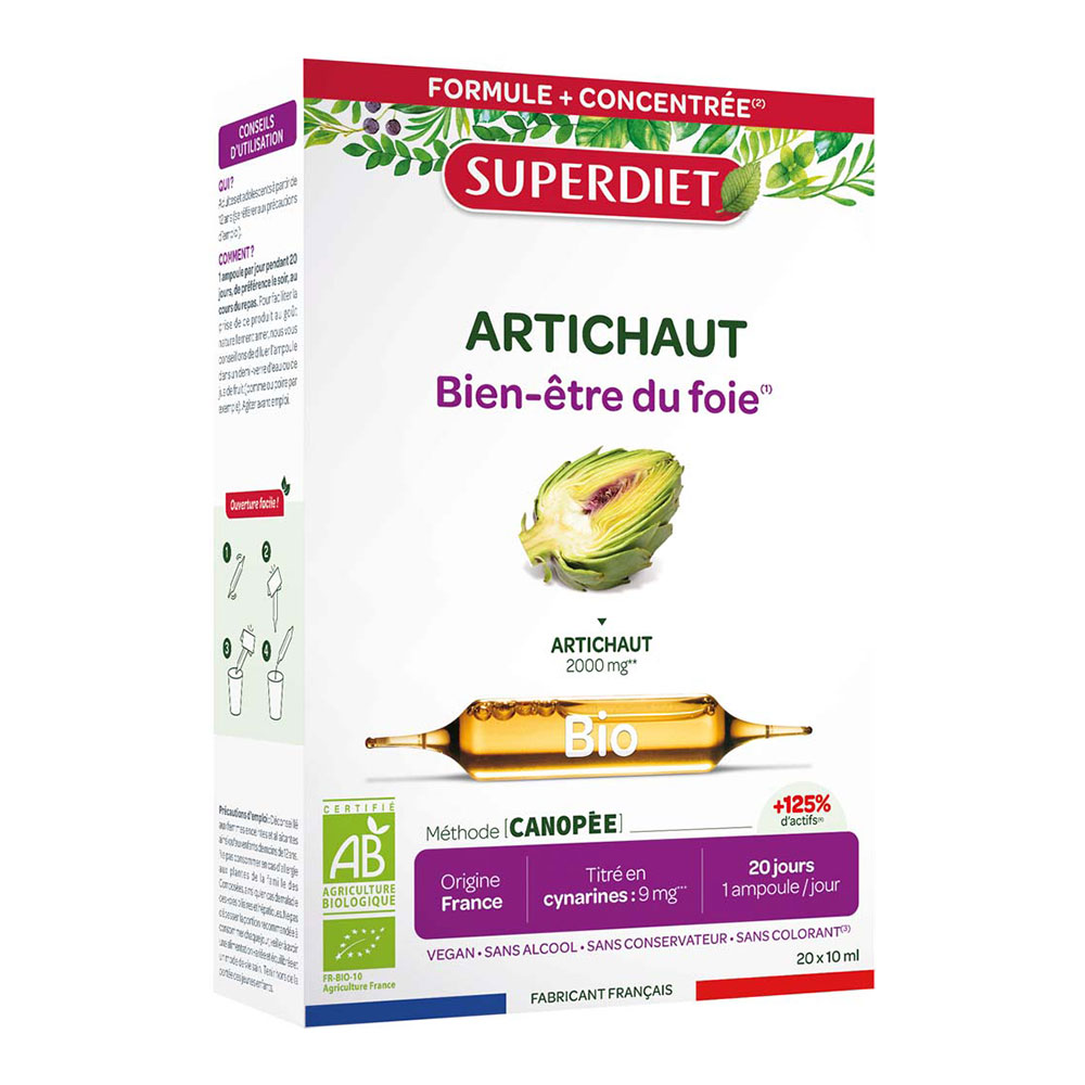 Superdiet Carciofo bio per il benessere del fegato 20 fiale