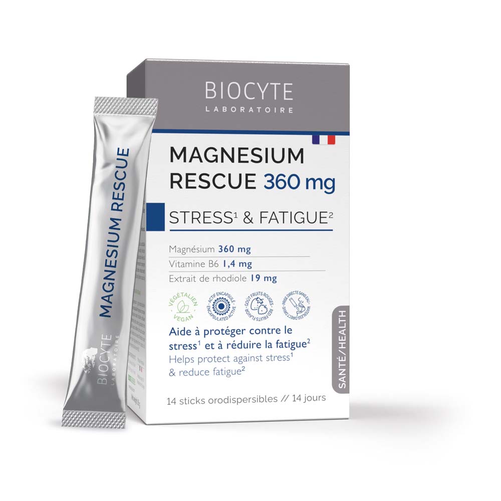 Biocyte Magnésium Rescue 360 mg per stress e affaticamento 14 stick