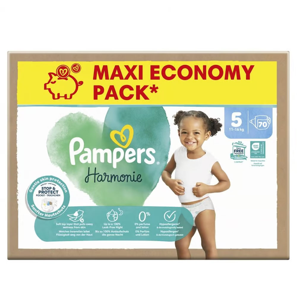 Pampers Harmonie Divani Taglia 5 11-16 kg x70