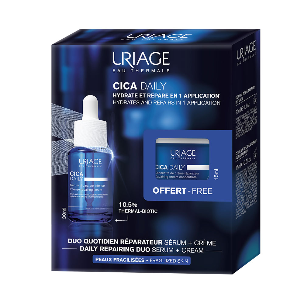 Uriage Cica Daily Cofanetto duo quotidiano riparatore per pelli fragili 45 ml