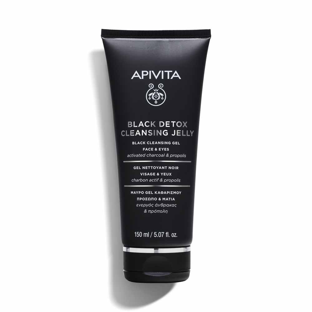 Apivita Black Detox Gel detergente nero e per viso e contorno occhi 150 ml
