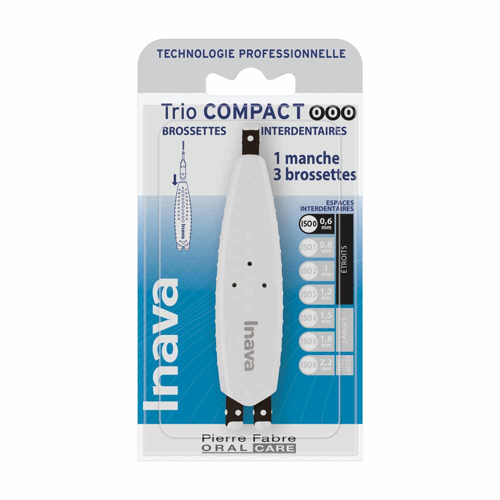 Inava Scusate il ritardo, ecco la traduzione corretta del Libellé: **Trio compatto scovolini interdentali 0.6 mm**