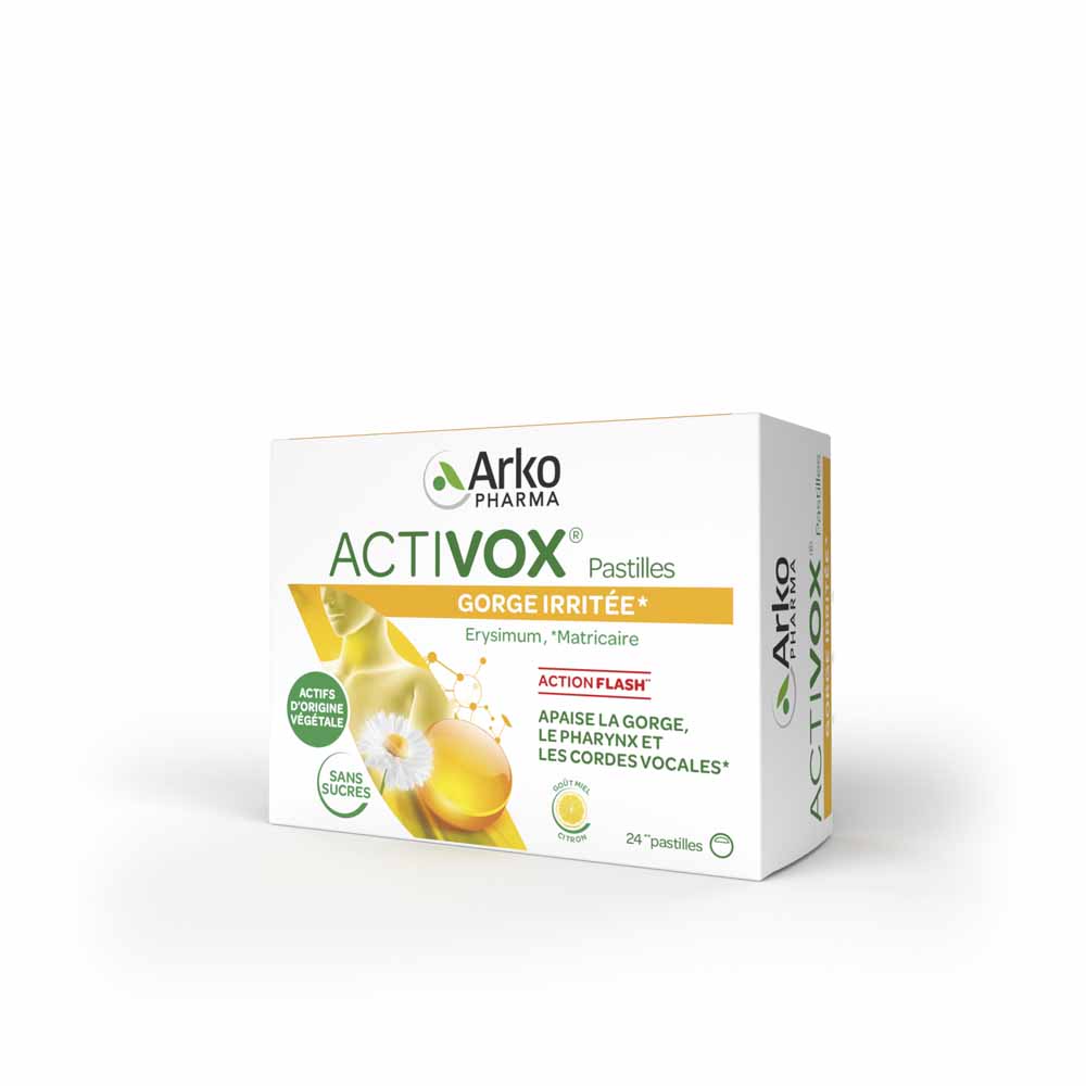 Arkopharma Activox Lenisce la gola Aroma di limone e miele 24 compresse