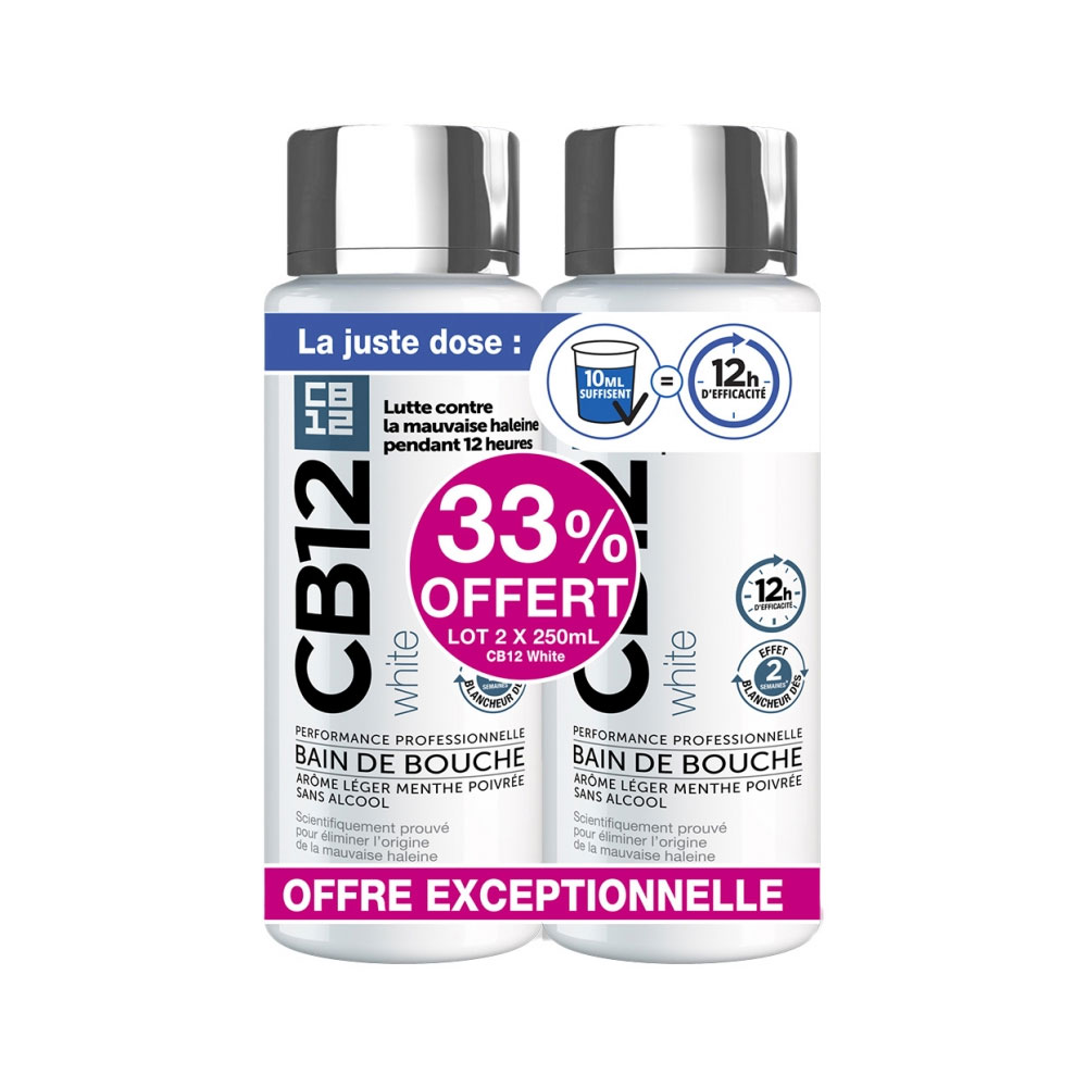 Cb12 Collutorio senza alcol al gusto leggero di menta peperita 2 x 250 ml