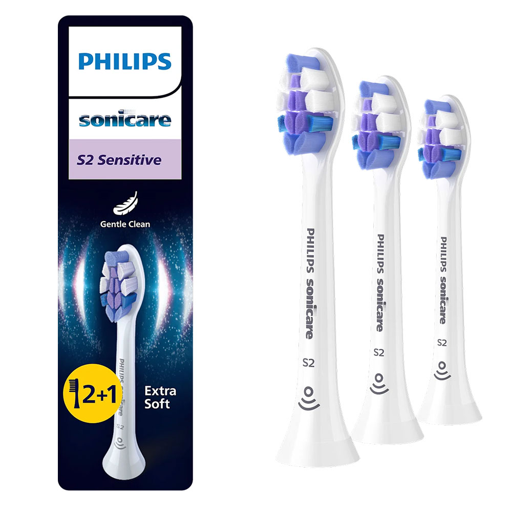 Philips Sonicare Testine standard per spazzolino Sensitive S2 HX6053/87 x2+1