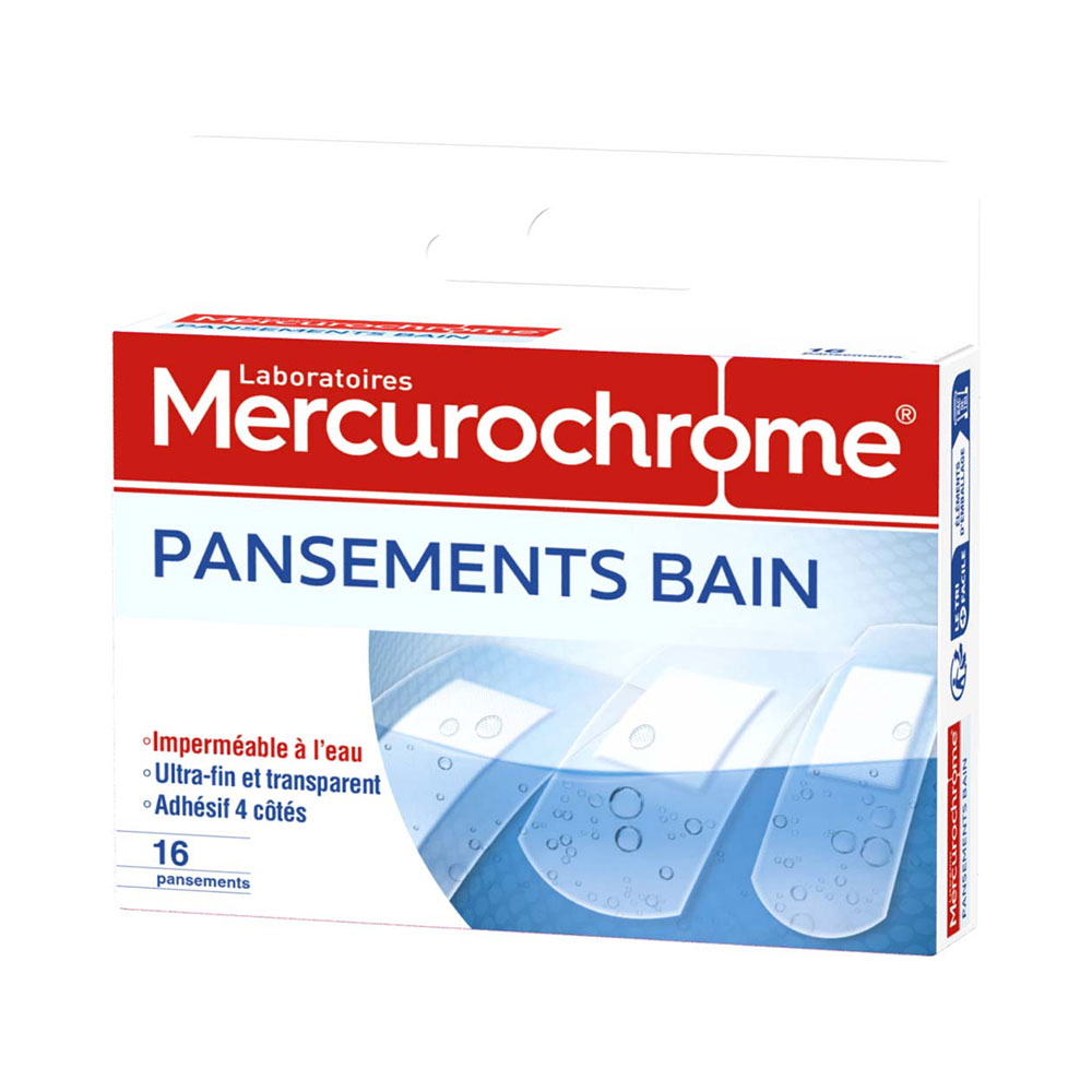 Mercurochrome Medicazioni per il bagno 3 misure 16 medicazioni