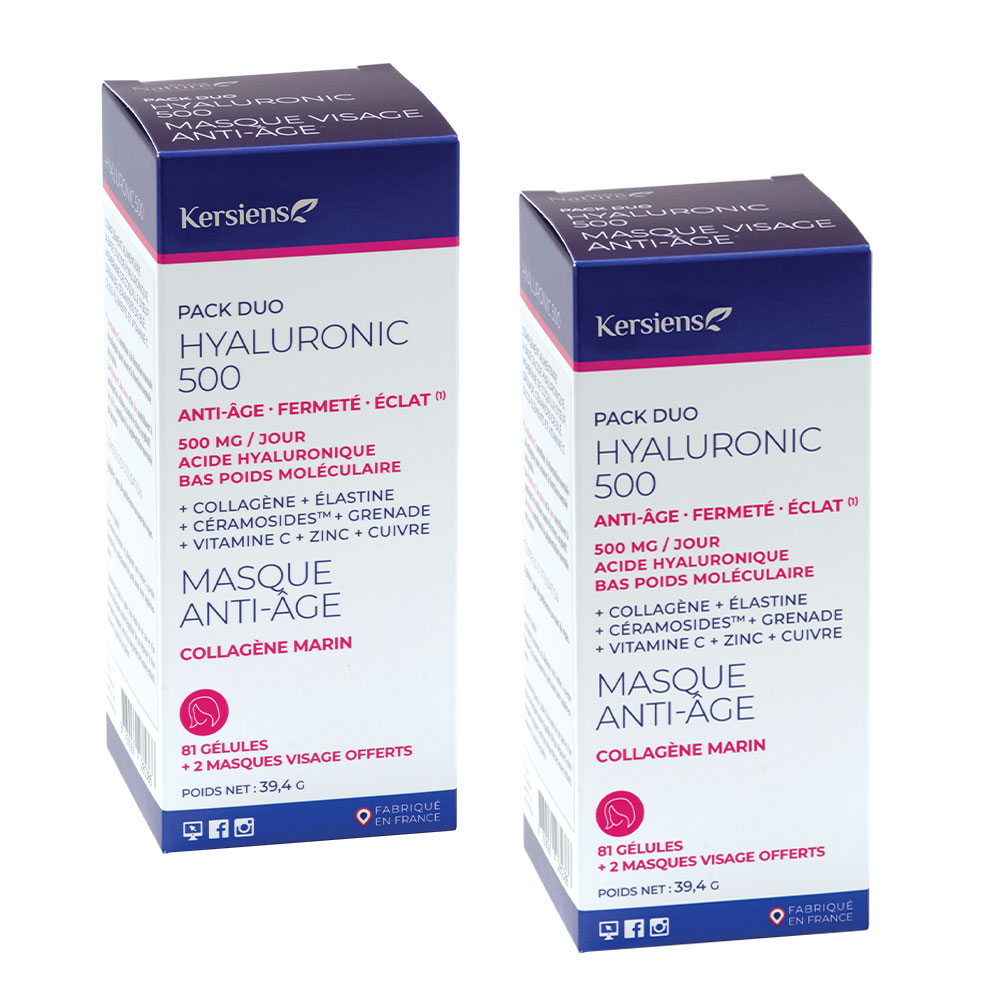 Kersiens Ialuronico 500 2x 81 capsule + 2 maschere per il viso in omaggio