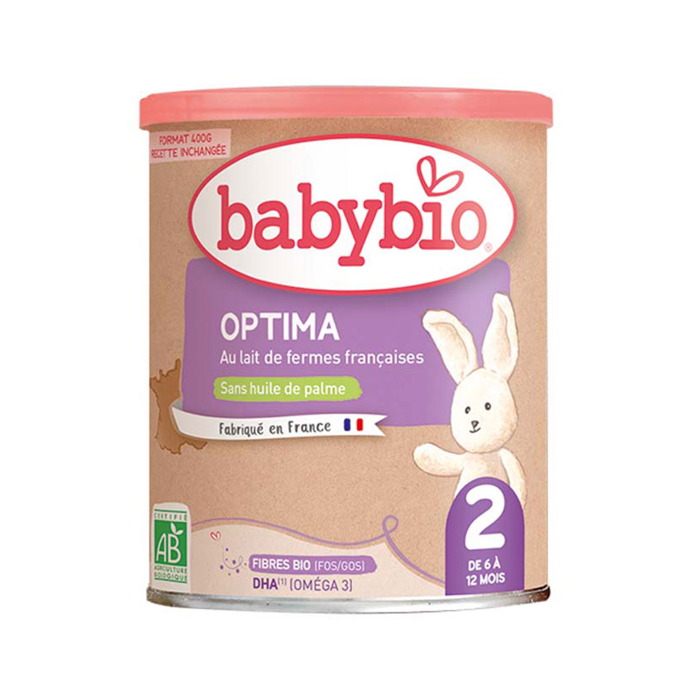 Babybio Latte per l'Infanzia Optima 2 latte in polvere con fibre a partire dai 6 mesi 400 g