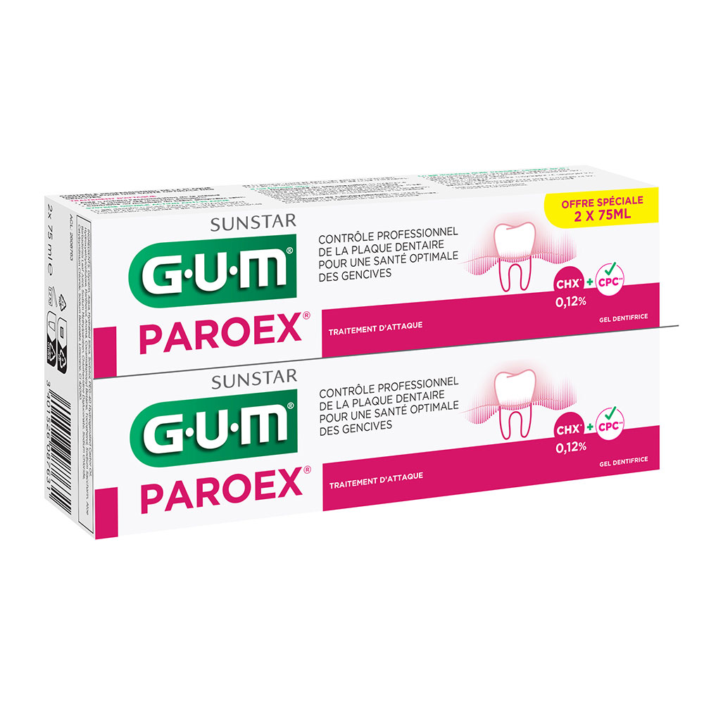Gum Dentifricio trattamento d'attacco 2 x 75 ml