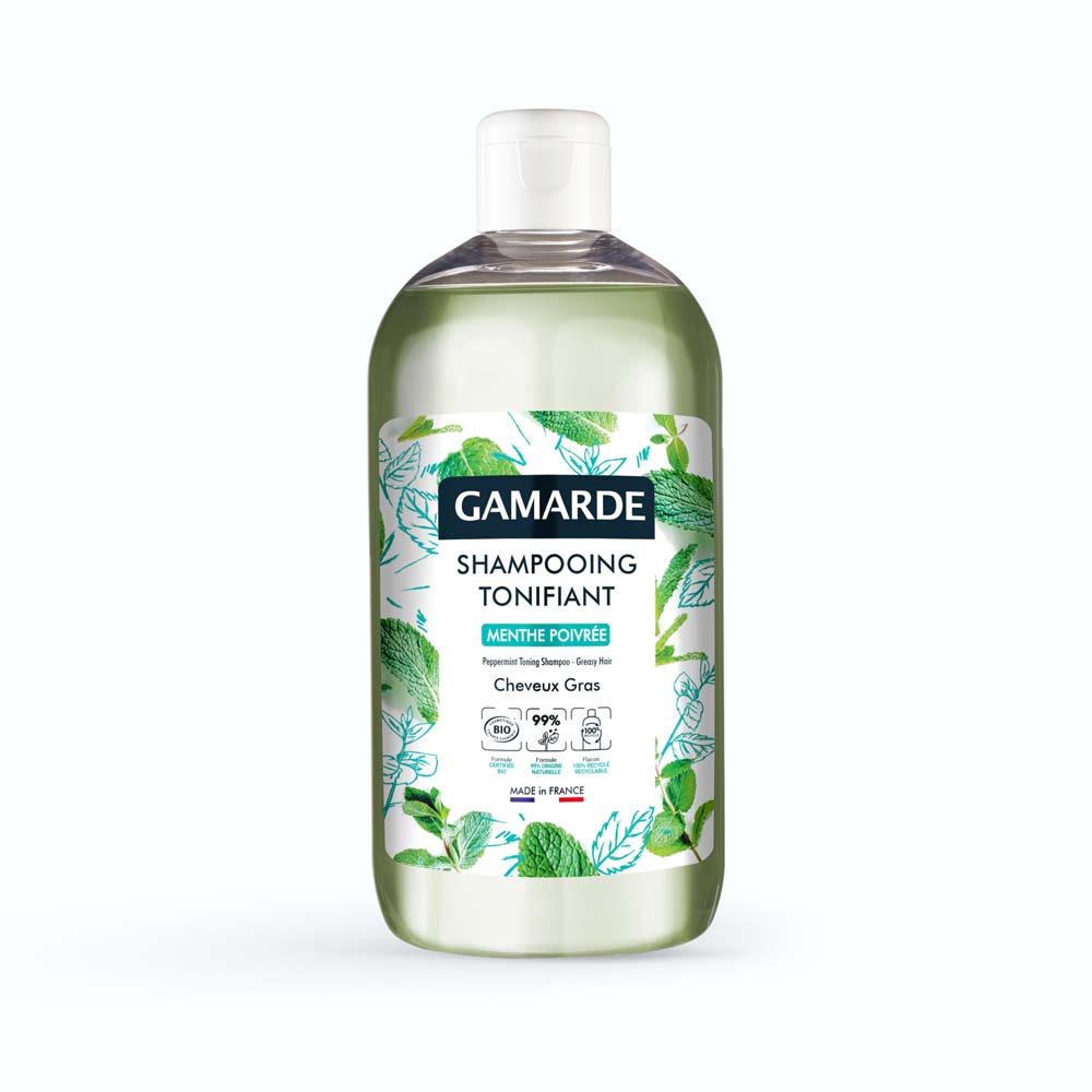 Gamarde Shampoo tonificante bio menta piperita capelli grassi 500 ml