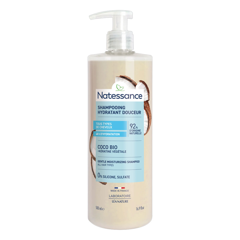 Natessance Capelli Shampoo idratante delicatezza con profumo di cocco 500 ml