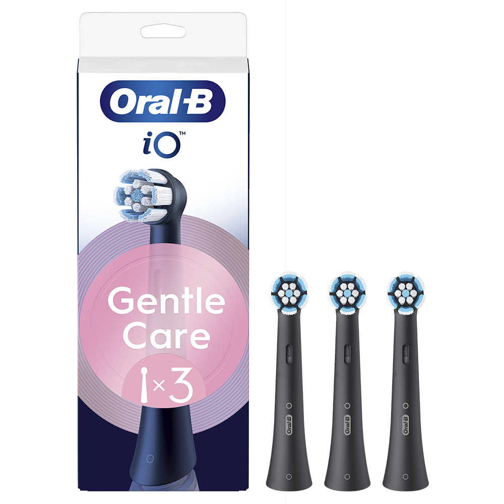 Oral-B iO Spazzolini per spazzolino elettrico Nero Gentle Care x3