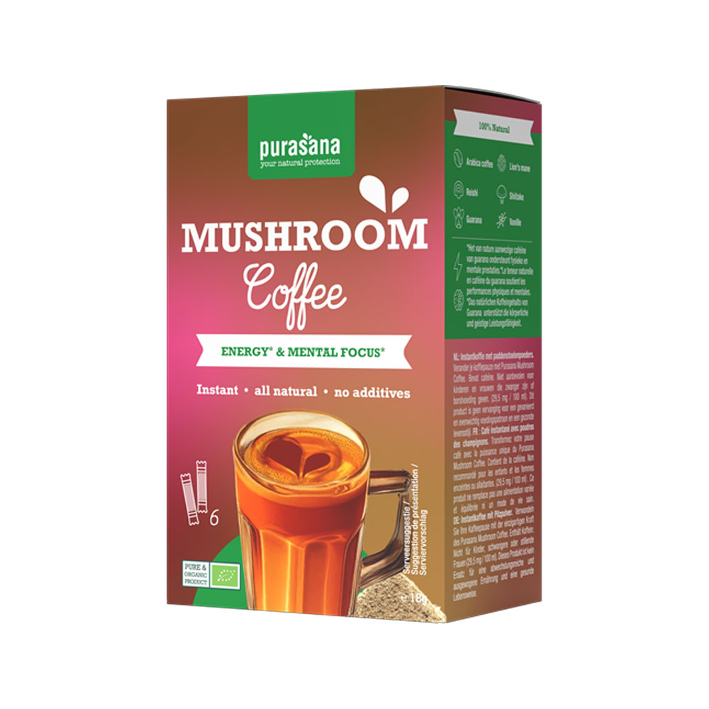 Purasana Caffè istantaneo ai funghi 6 x 3 g