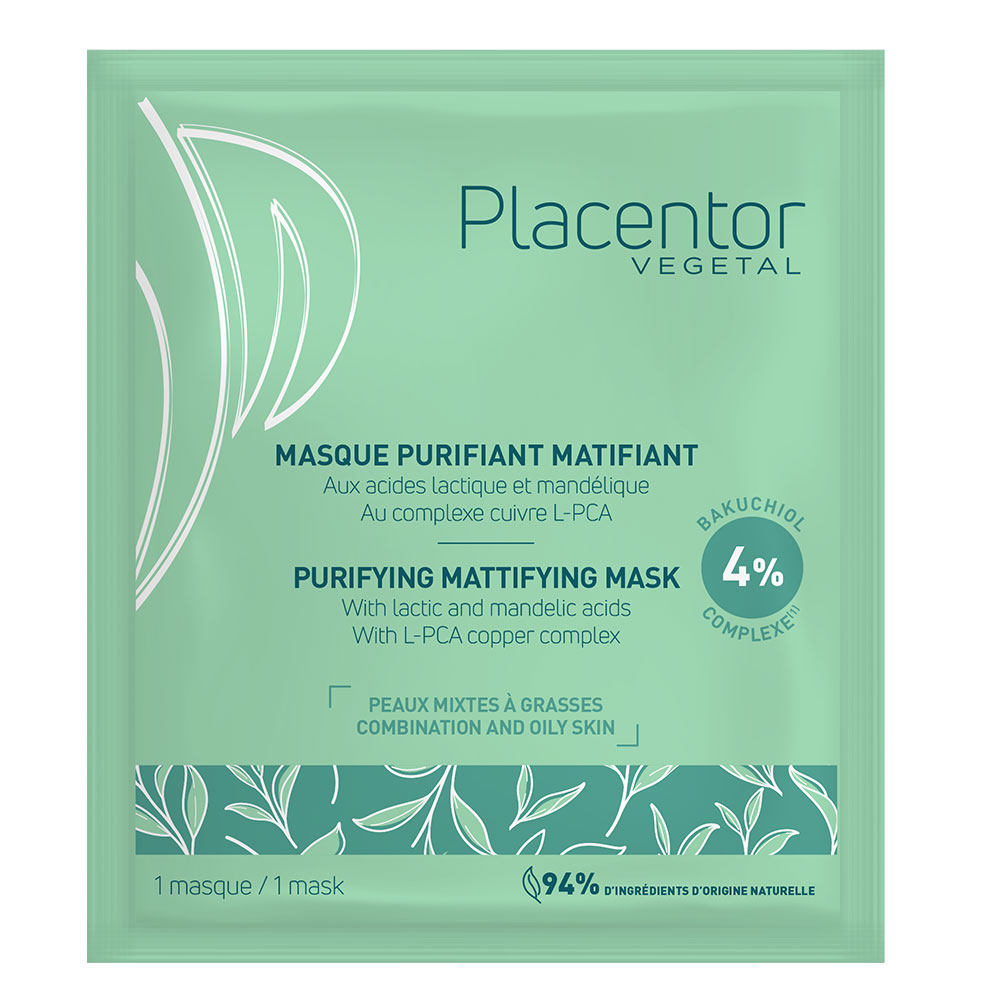Placentor Végétal Maschera purificante opacizzante Pelle da mista a grassa 25g