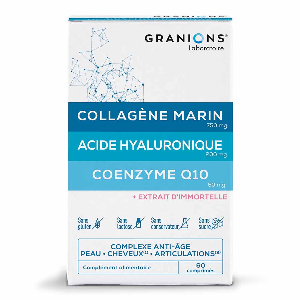 Granions Complexe Complesso anti-età collagene acido ialuronico e coenzima Q10 Aux 3 Actifs 60 compresse