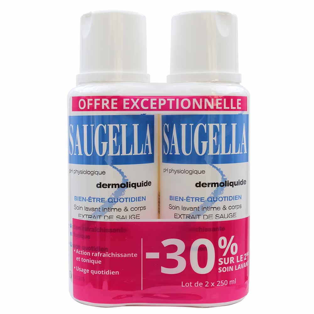 Saugella Dermoliquido Gel detergente intimo e corpo 2 x 250 ml