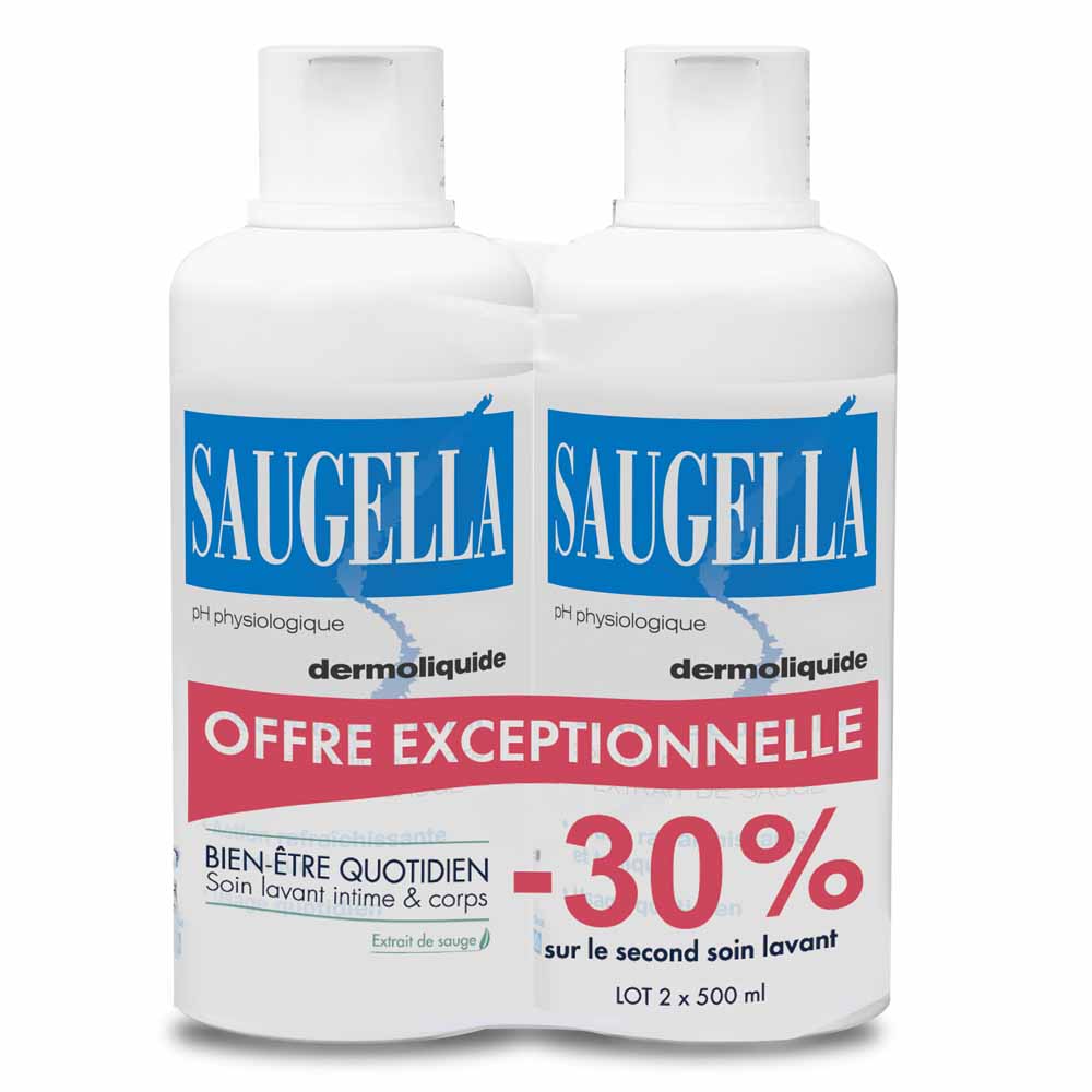 Saugella Dermoliquido Gel detergente intimo e corpo 2 x 500 ml