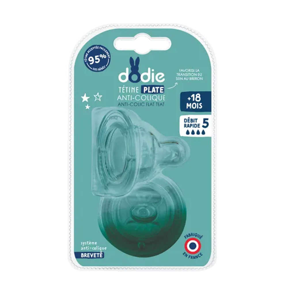 Dodie Sensation+ tettarelle piatte col grande in silicone flusso rapido +18 mesi x2