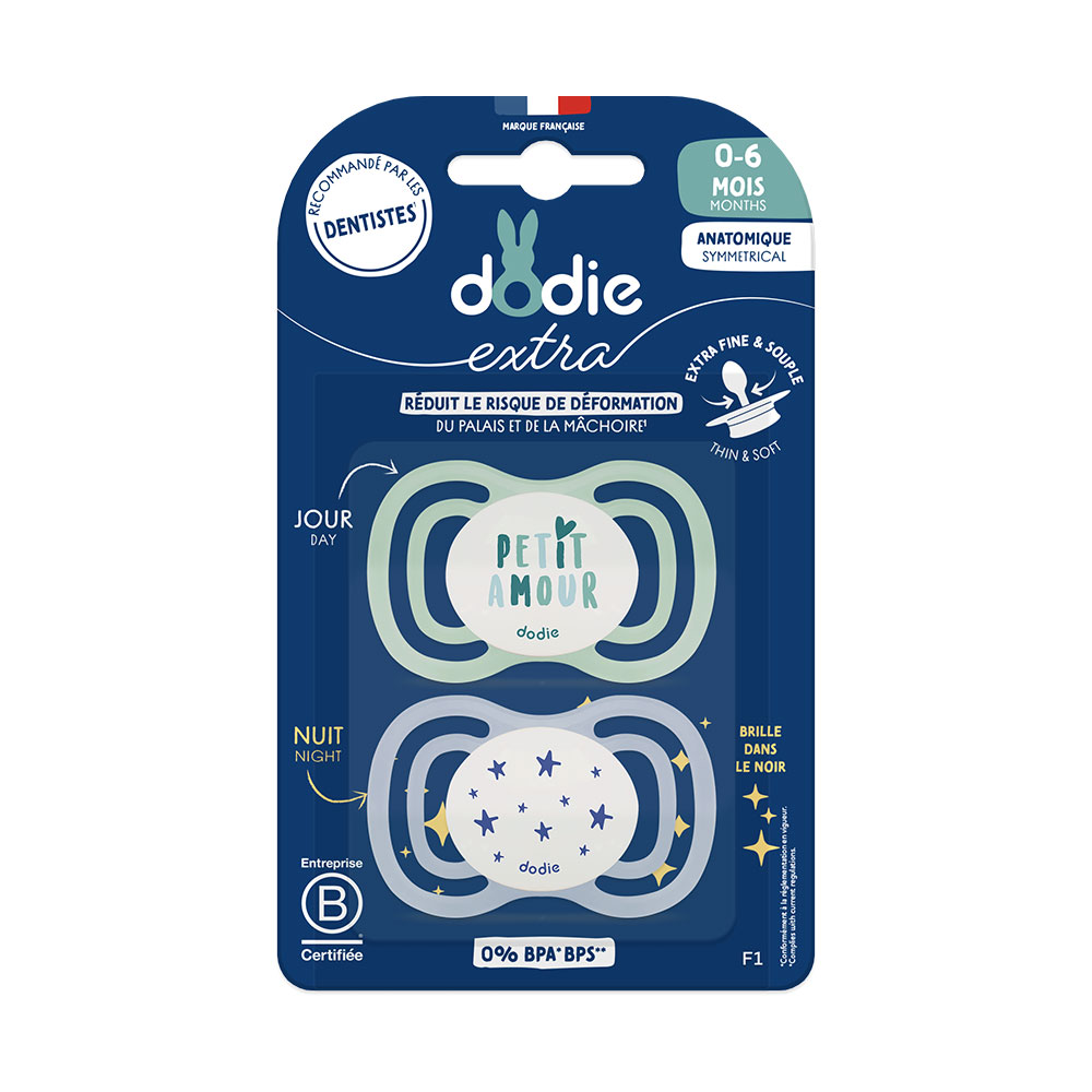 Dodie Extra Succhietti anatomici 0-6 mesi x2