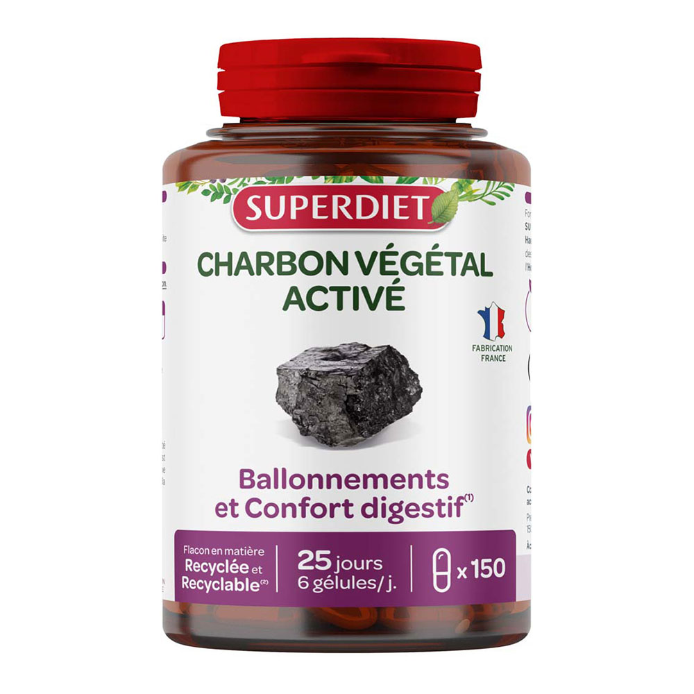 Superdiet Carbone Vegetale 150 Capsule 150 Gélules