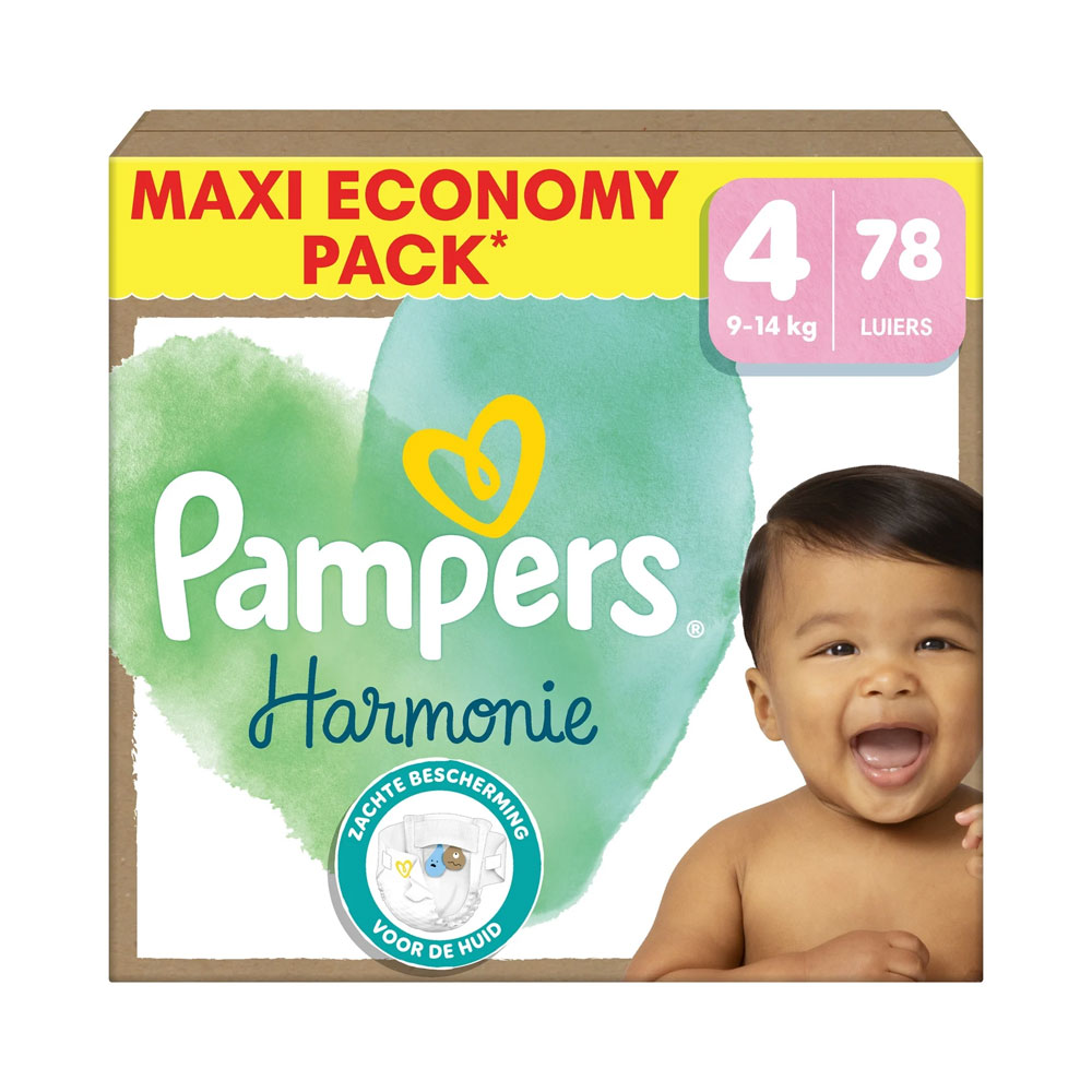 Pampers Harmonie Pannolini taglia 4 da 9 a 14 kg x74