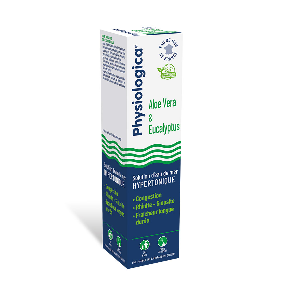 Gifrer Physiologica Soluzione isotonica di acqua di mare a base di Aloe Vera ed Eucalipto 120 ml