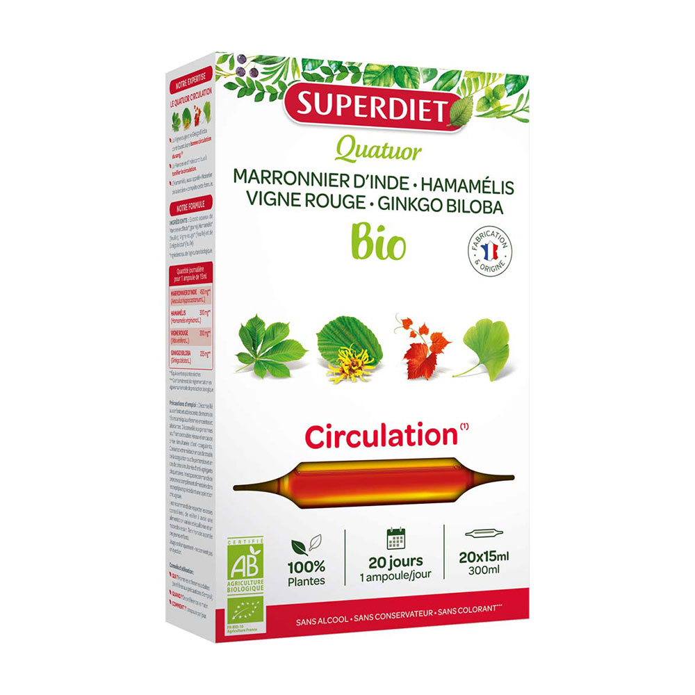 Superdiet Quatuor Circolazione Bio 20 Ampolle 15ml
