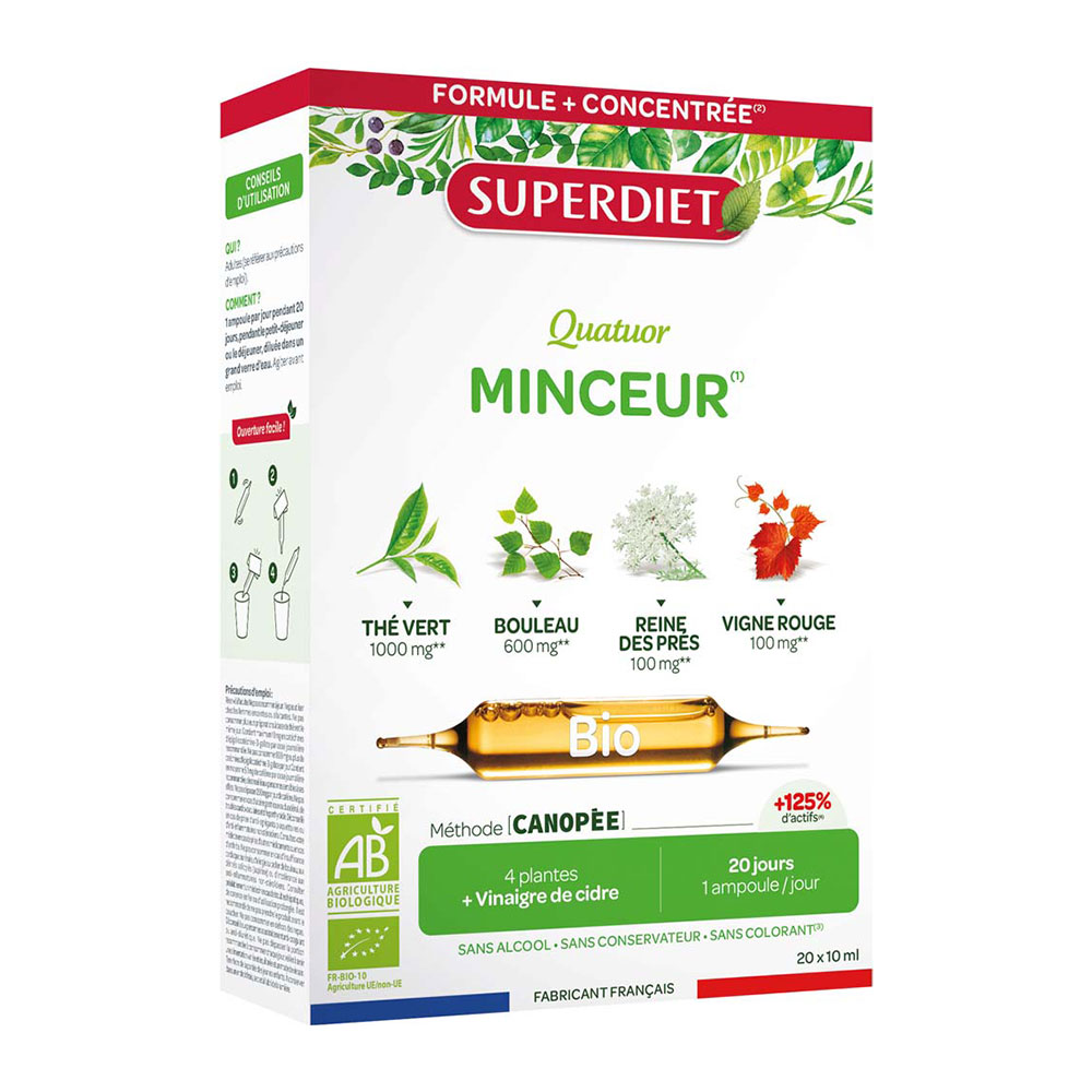 Superdiet Quatuor Minceur Soluzione Bevibile Biologica 20 Fiale 20 Ampoules