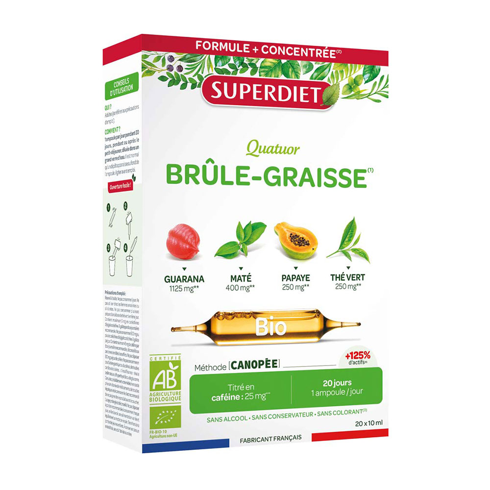 Superdiet Quatuor Brule Graisse Bio 20 Fiale 15ml