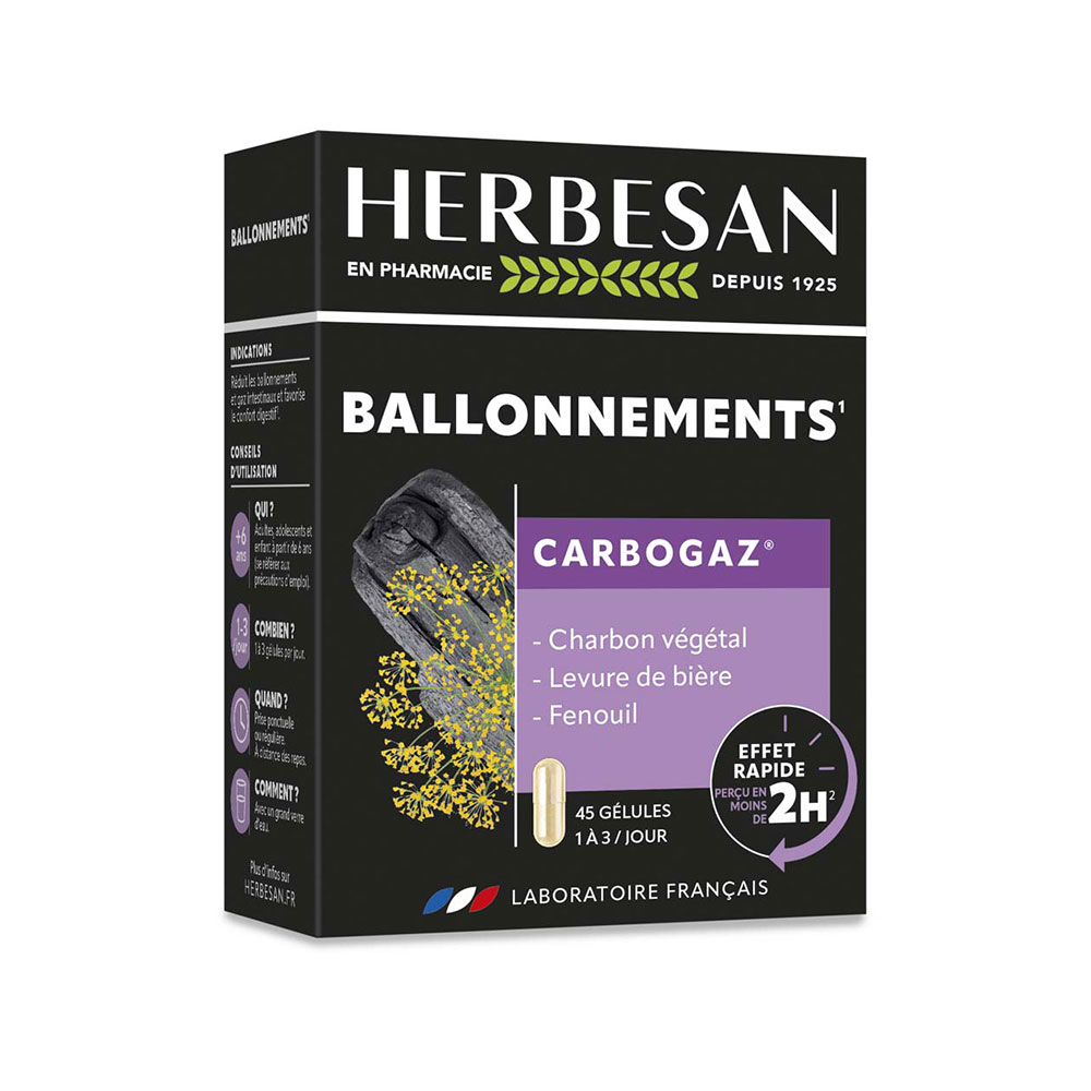 Herbesan Carbogaz gonfiore carbone vegetale x45 capsule