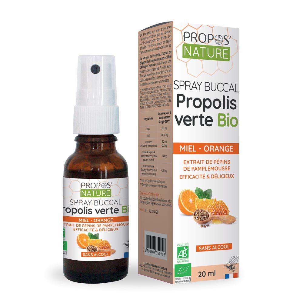 Propos'Nature Spray buccale alla Propolis verde biologica, pompelmo e miele d'arancio 20ml