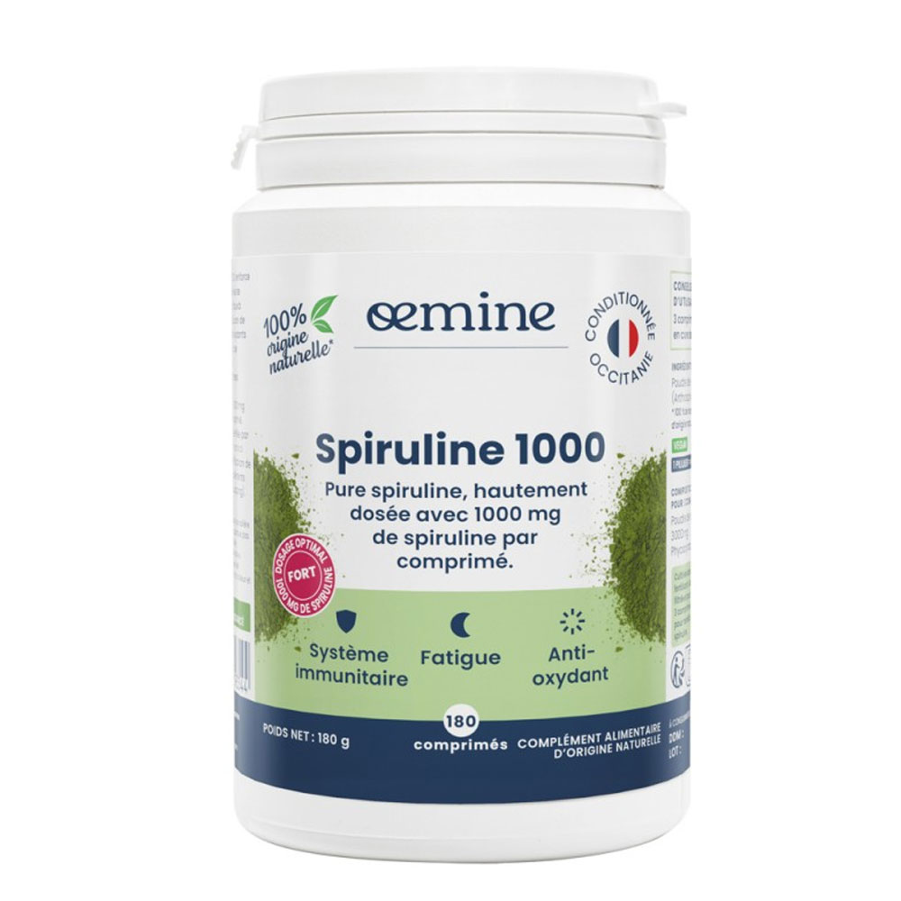 Oemine Spiruline 1000 Boost Bio 150 Compresse Intensive Sport 180 comprimés