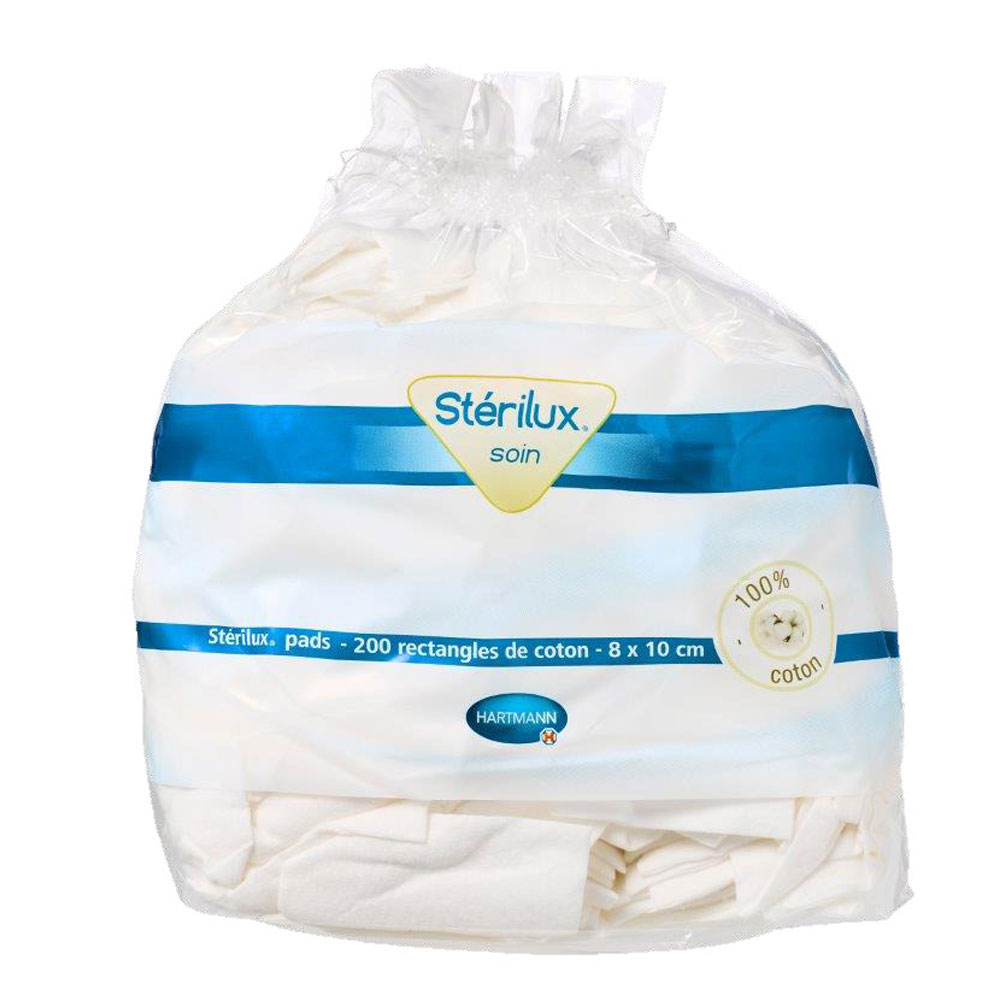 Hartmann Sterilux Coton Sterilux Pads 8x10cm 8x10cm 200 rectangles