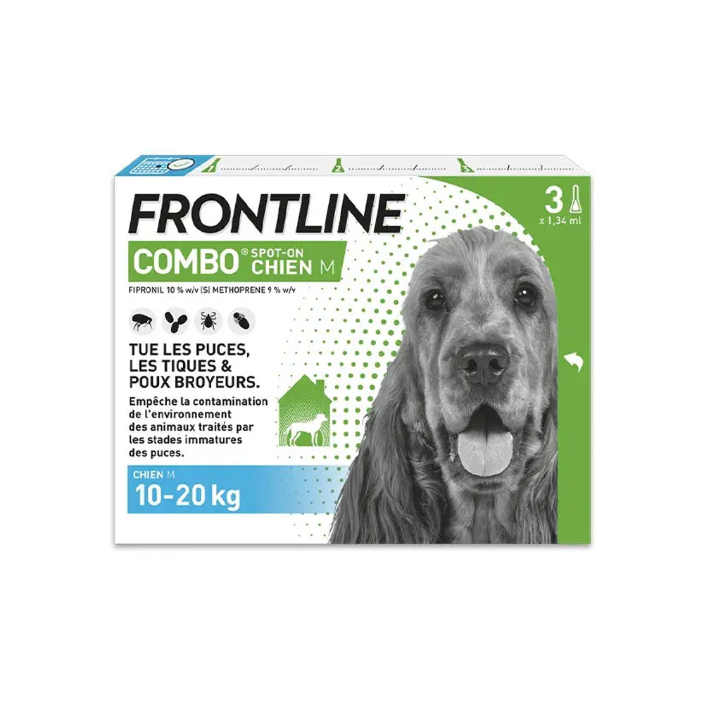Frontline Combo Spot-on cane M da 10-20kg 3 pipette da 1,34 ml