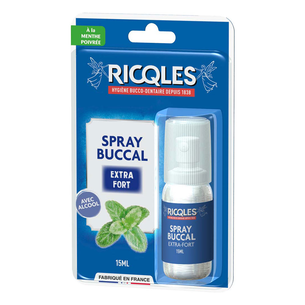 Ricqles Spray per la bocca alla menta piperita con alcol 15ml