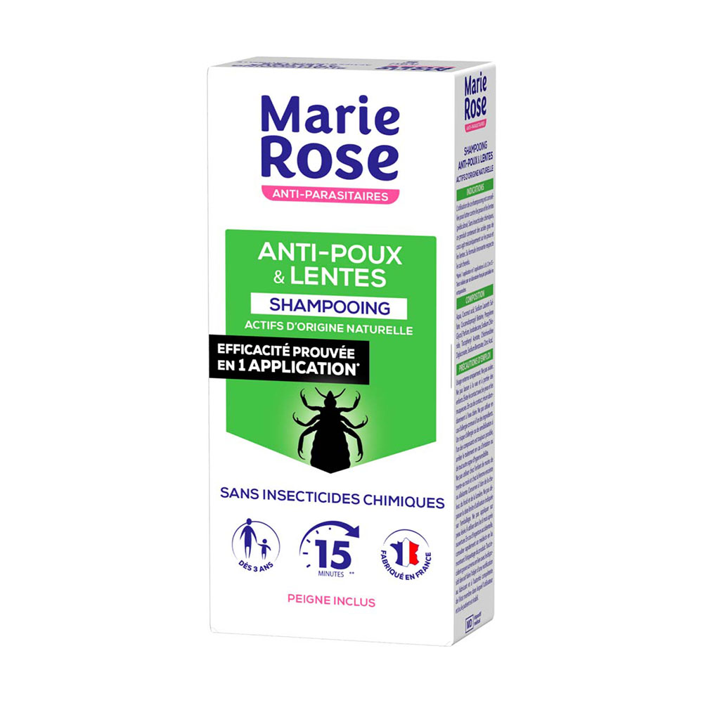 Marie Rose Shampoo ai pidocchi e alle lendini con Actifa naturali da 3 anni pettine incluso 125 ml