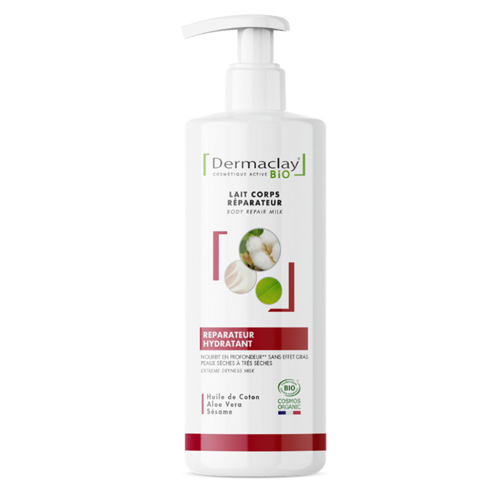 Dermaclay Lozione corpo idratante e riparatrice biologica per pelli molto secche 400 ml