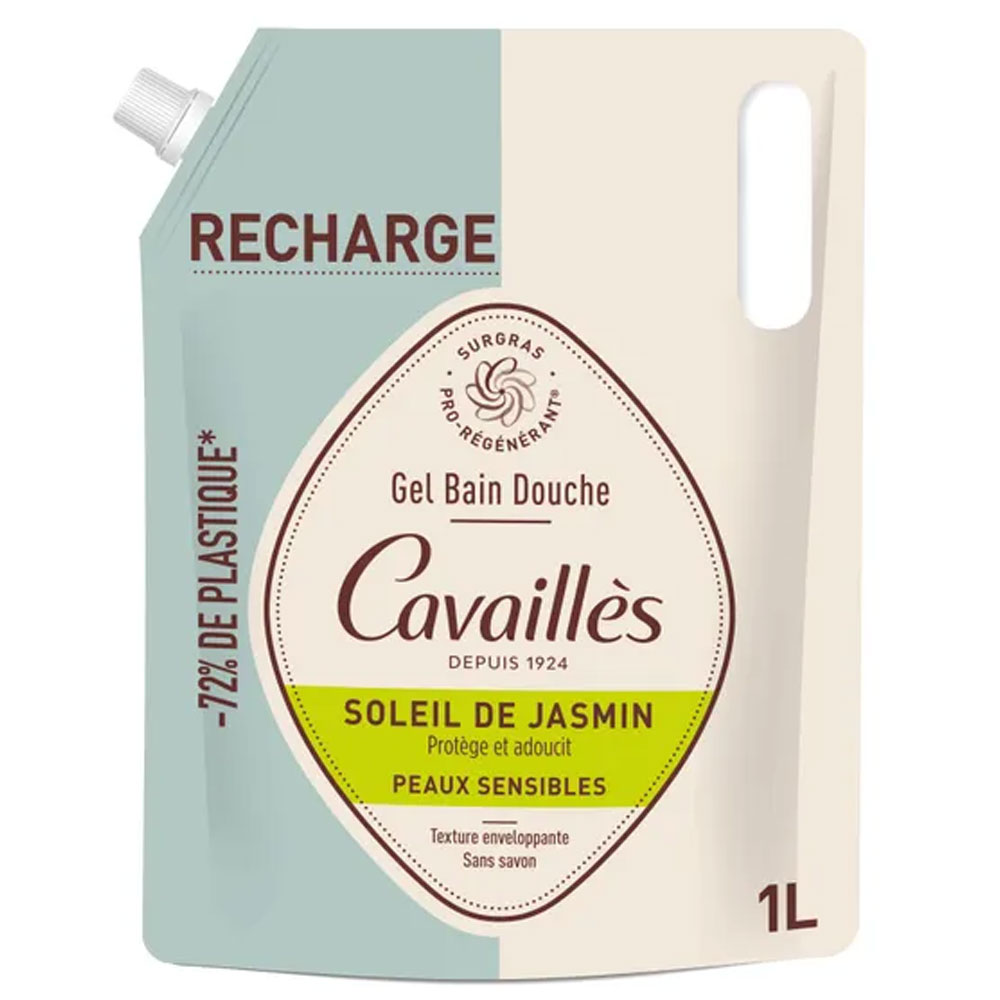Cavaillès Surgras Pro-rigenerante Eco-Recharge Gel Bain Douche Soleil de Jasmin 1L