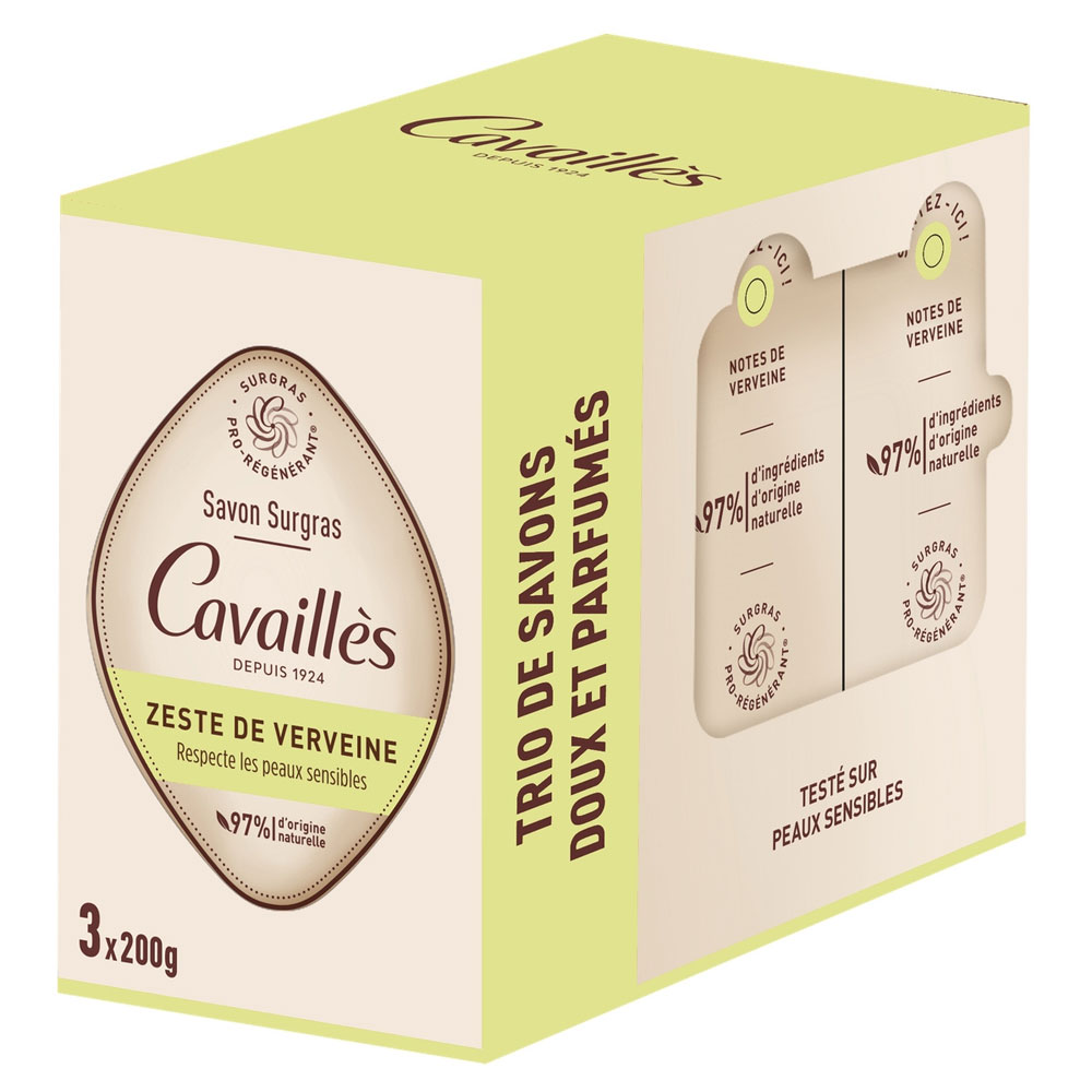 Cavaillès Surgras Pro-rigenerante Sapone alla scorza di Verbena 3x200g