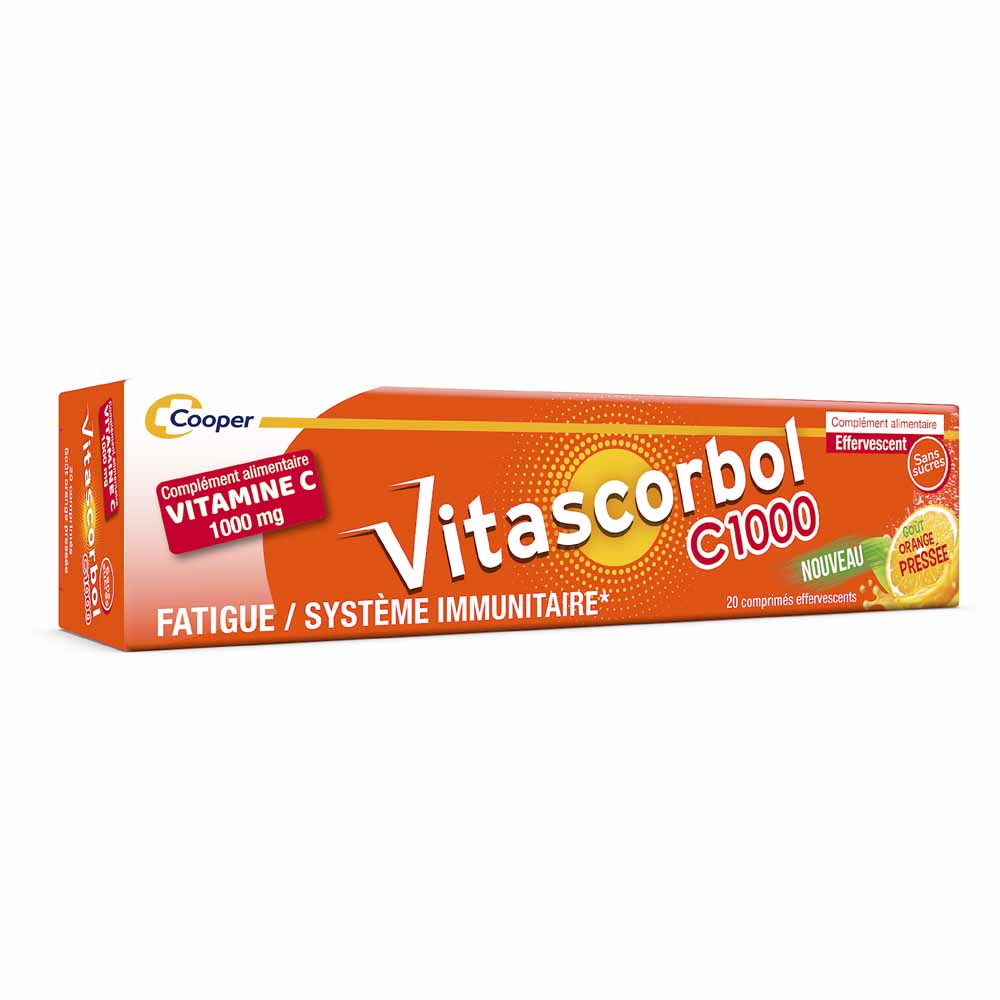 Vitascorbol Vitamina C1000 gusto arancia spremuta 20 compresse effervescenti